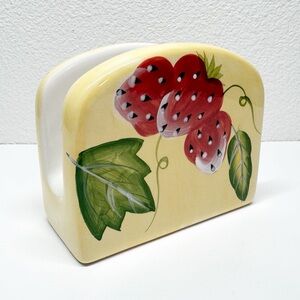 Style Eyes Baum Bros Hand Painted Ceramic Fruit Napkin Holder